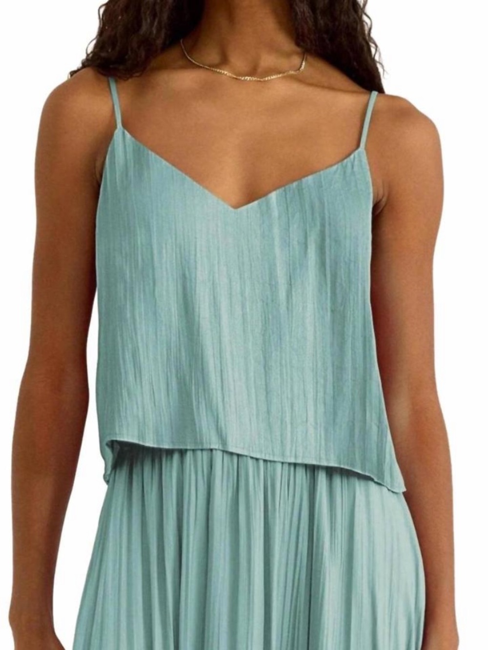 NWT Z Supply Fiore Satin Crop Tank | Size Small | Sea Pine